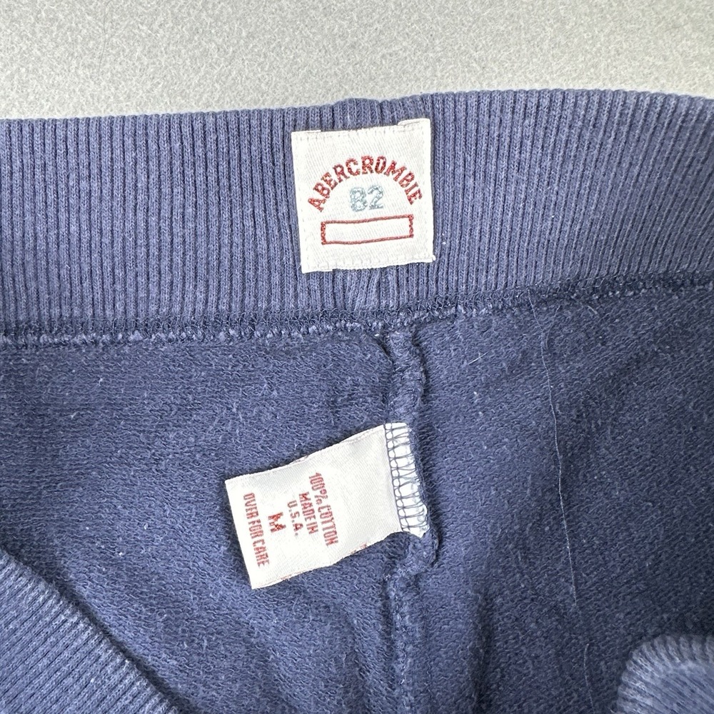 Vtg 90s Abercrombie & Fitch Sweat Shorts Women's Medium Blue University Cut Off - Picture 12 of 16
